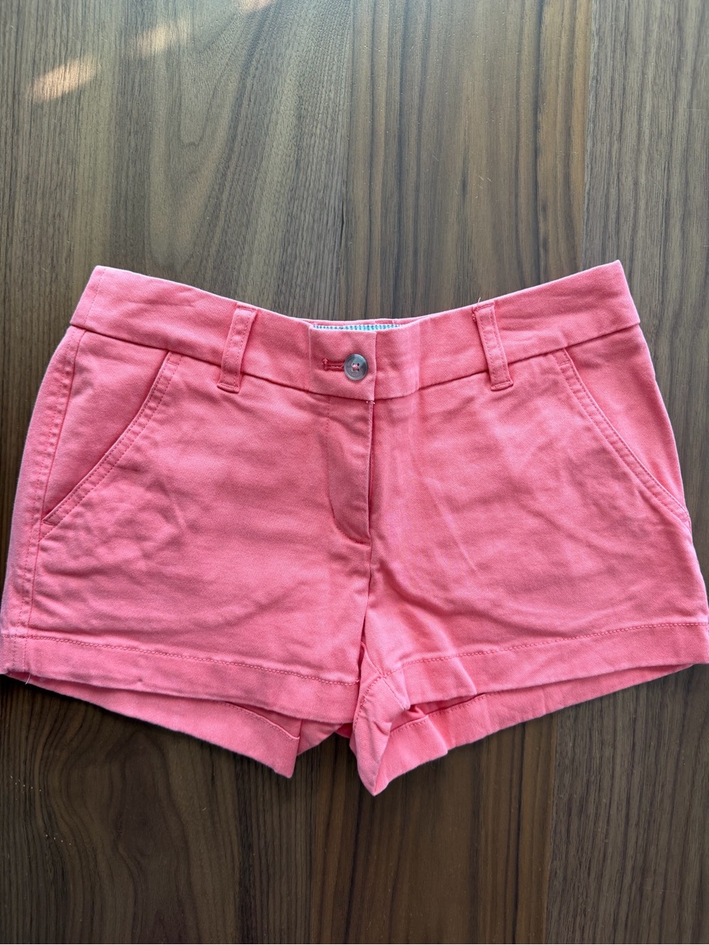 Southern Tide Coral High-Waist Cotton Blend Shorts